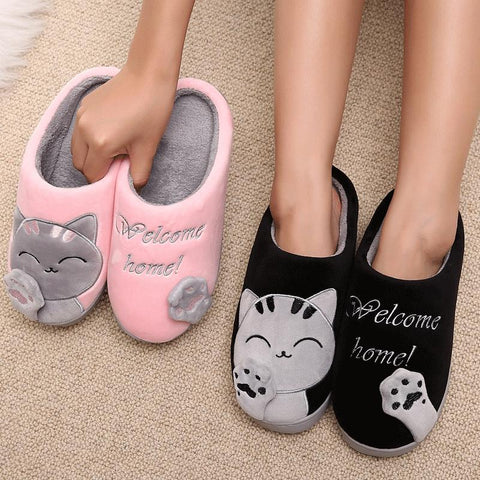 Cute Cozy Cat Paw Slippers